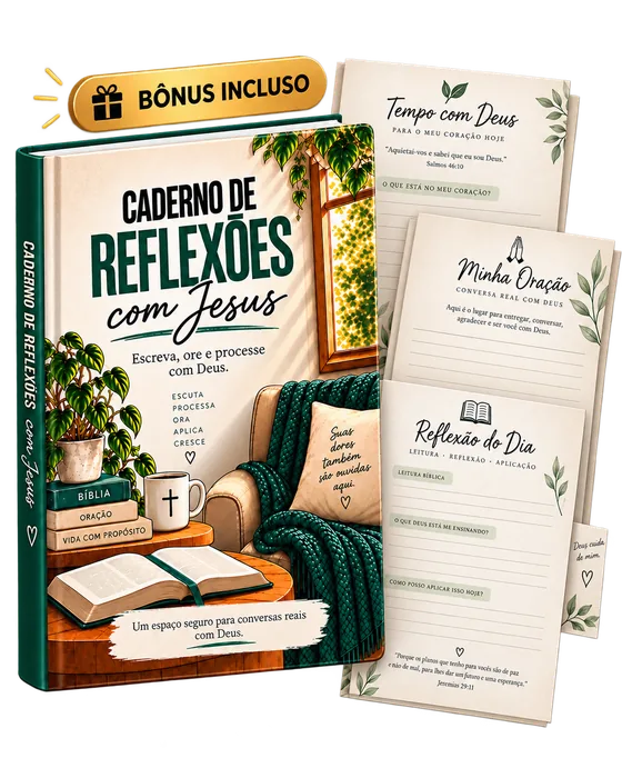 Bônus: Caderno de Reflexões com Jesus, com espaços para anotações, orações e exercícios